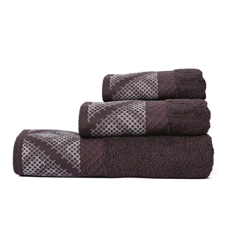 Σετ Πετσέτες 3τμχ Βαμβακερές Rock Carbon SB HOME (Ύφασμα: Βαμβάκι 100%, Χρώμα: Ανθρακί, Μέγεθος: Σετ) - Sb home - 5206864064379